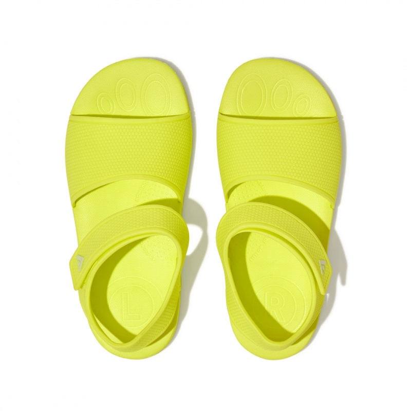 Yellow Fitflop Iqushion Rubber Kids' Back-Strap Sandals | UAE-3945-XLWYR