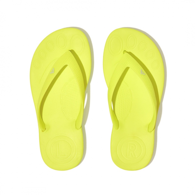 Yellow Fitflop Iqushion Rubber Kids' Flip Flops | UAE-8764-GUPDO