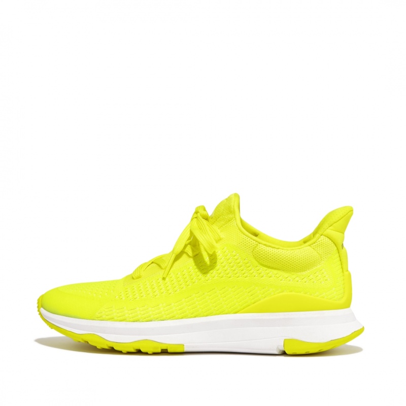 Yellow Fitflop Vitamin Ffx Polyester Knit Lycra Tpu Women\'s Sneakers | UAE-1039-WIYSL